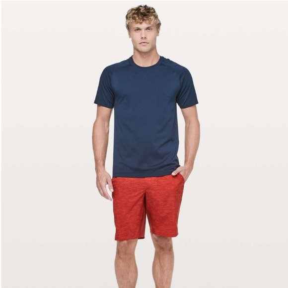 Lululemon Mens T.H.E. Short *Linerless 9" Heather Allover Solar Orange NWT S - Picture 5 of 15